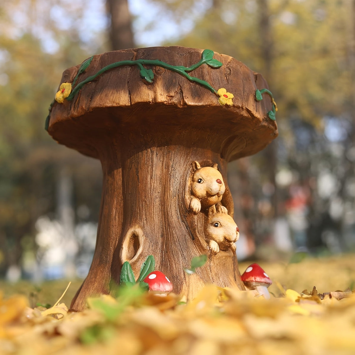 12.6" Resin Squirrel Garden Chair