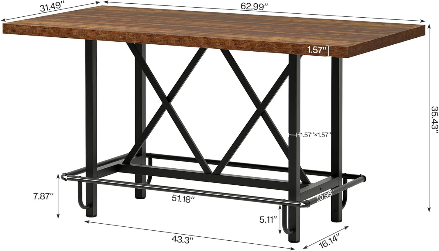 63" Counter Height Dining Table for 6