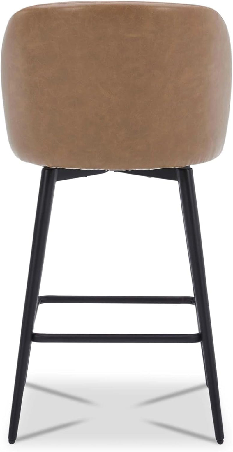 Counter Height Bar Stools 3 Saddle Brown 360 Degree Swivel