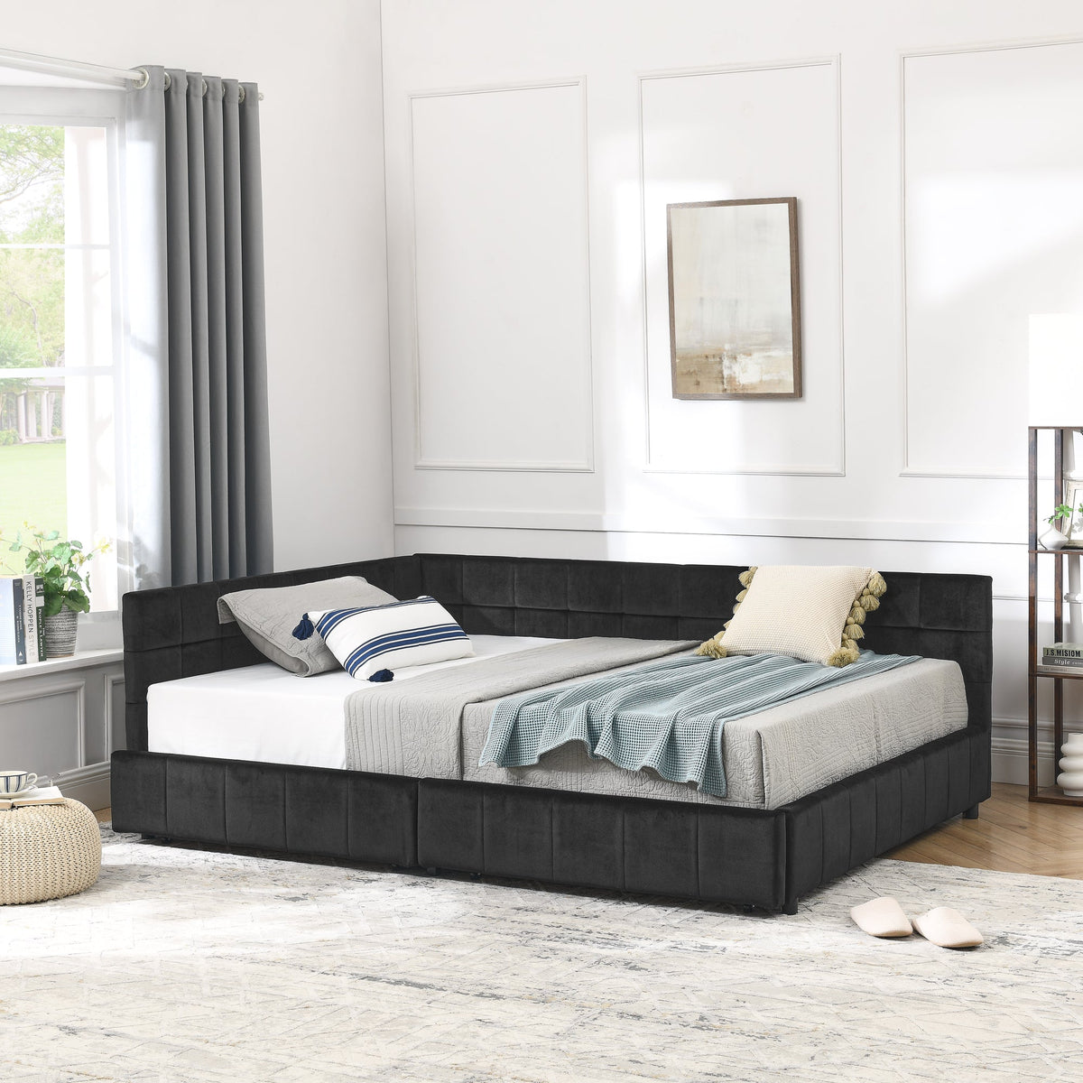 Full Size Storage Upholstered Tufted Bed Frame