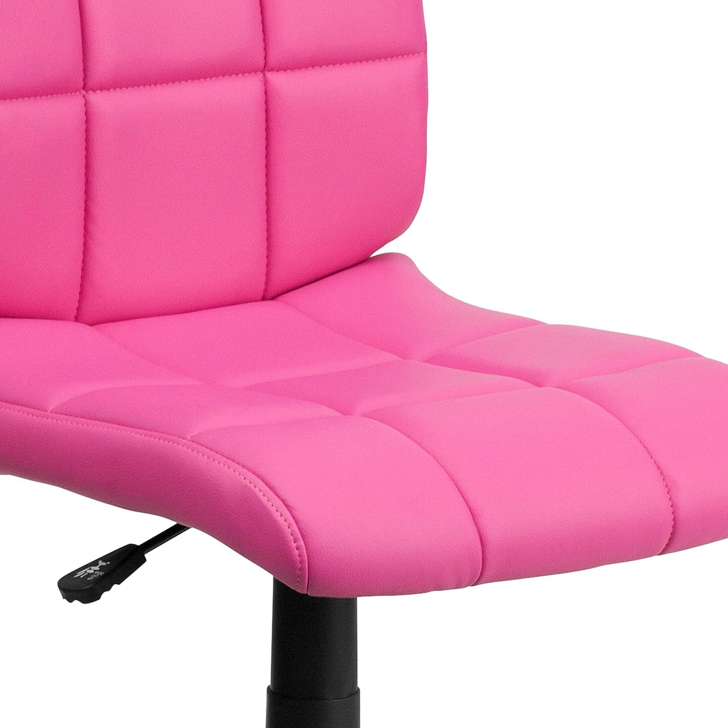 Clayton Pink Quilted Vinyl Mid-Back Swivel Office Chair