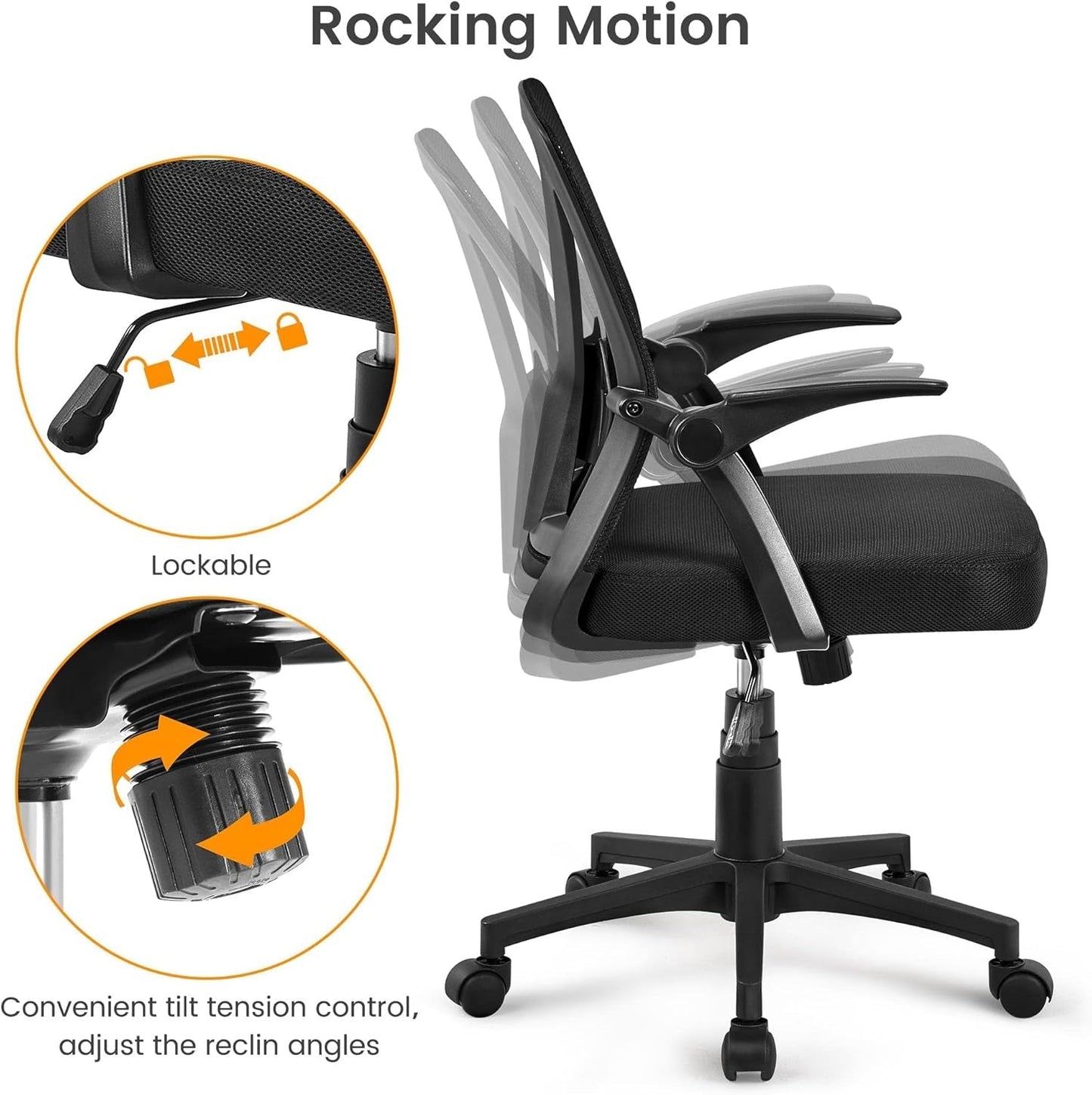 Black Ergonomic Mesh Office Chair With Adjustable Height