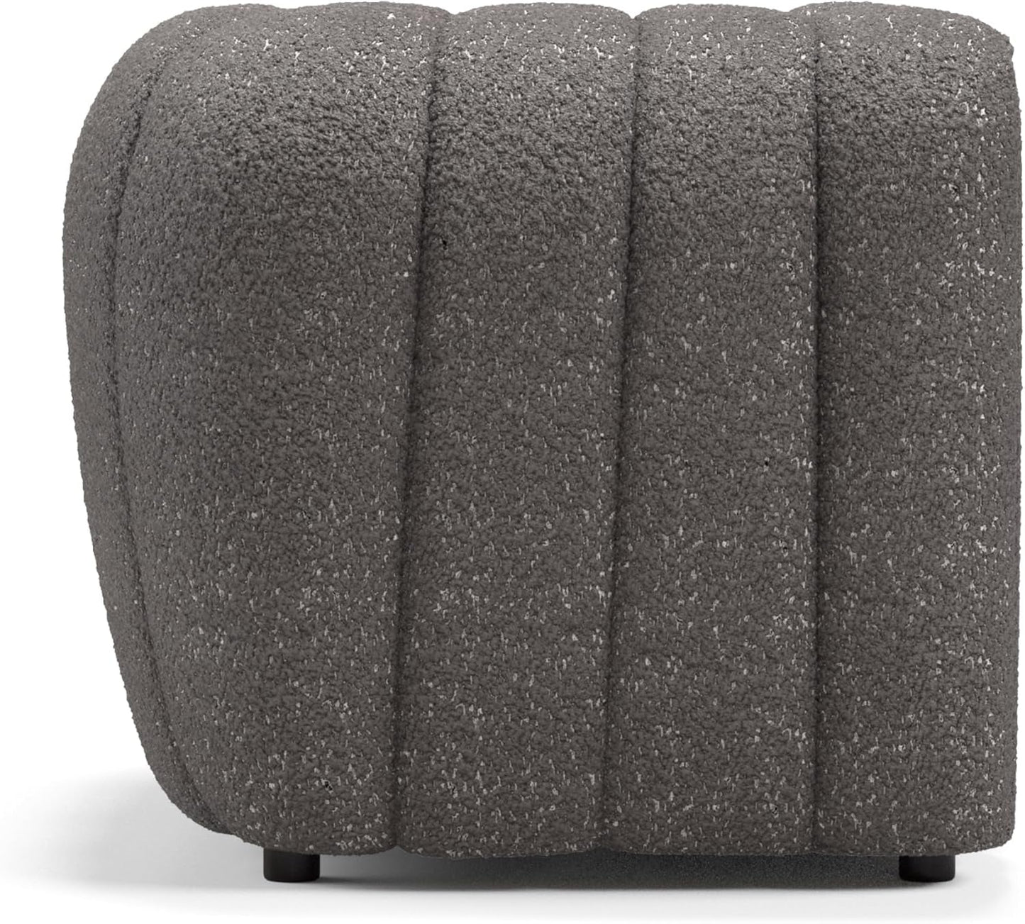 Charcoal Gray Vertical Channel Tufted 3 Piece Sofa Set