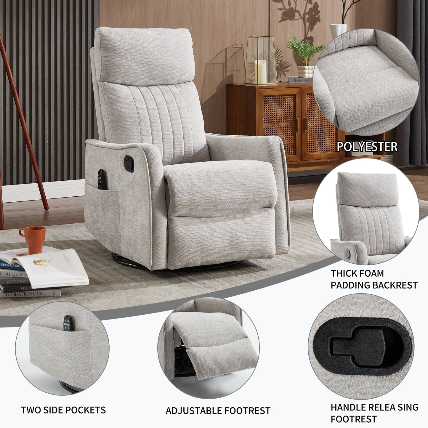 Comfortmax Light Recliner with Massage & Heat Function