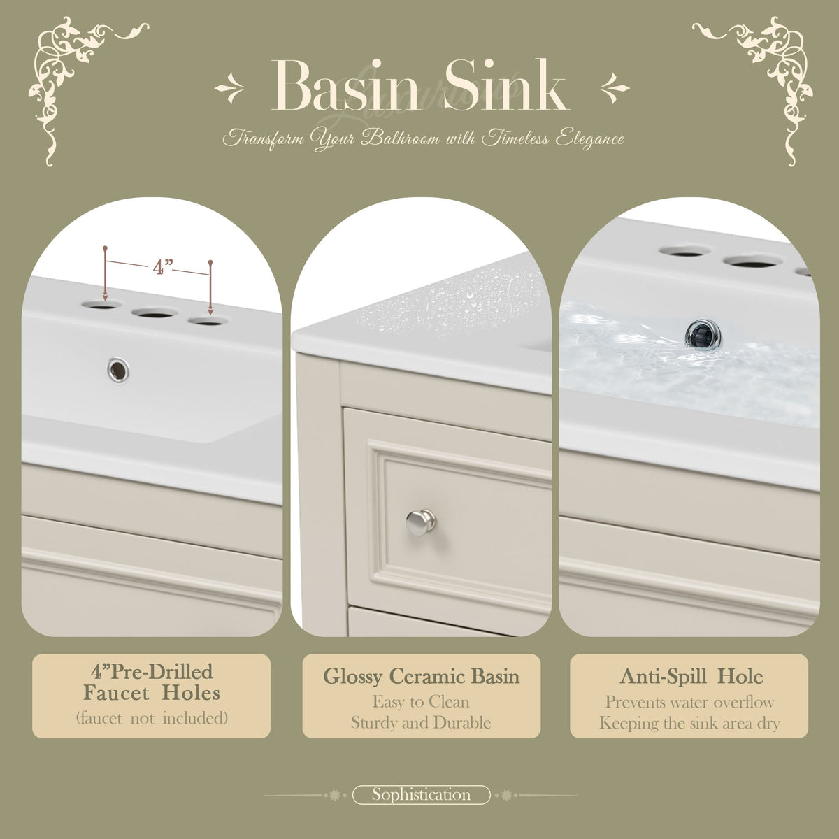 36'' Bathroom Vanity with Medicine Cabinet