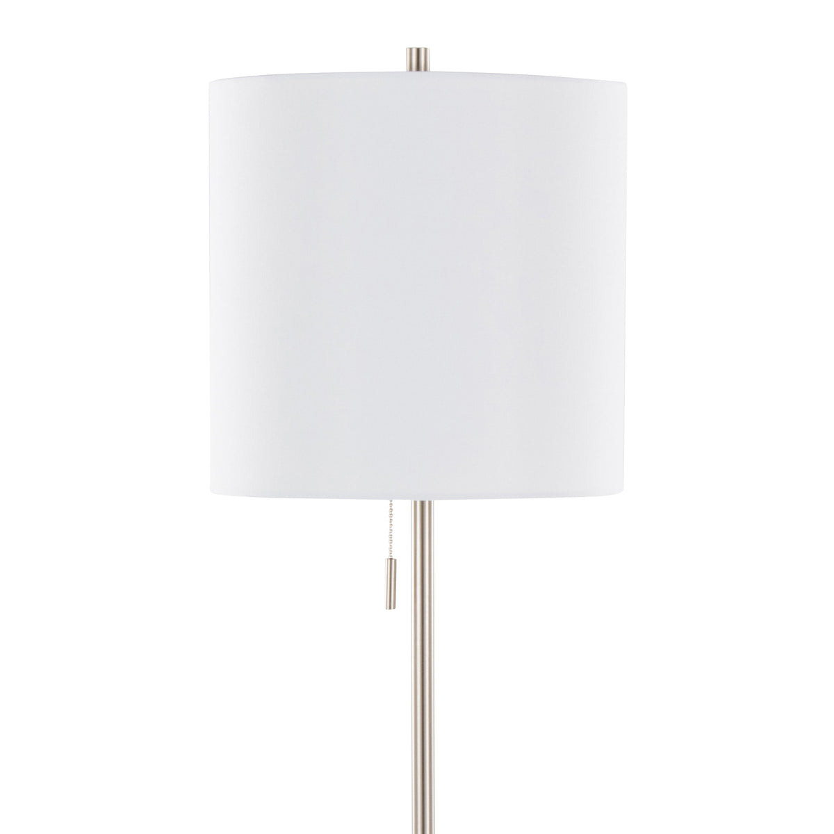 64" Contemporary Metal Floor Lamp in Brushed Nickel