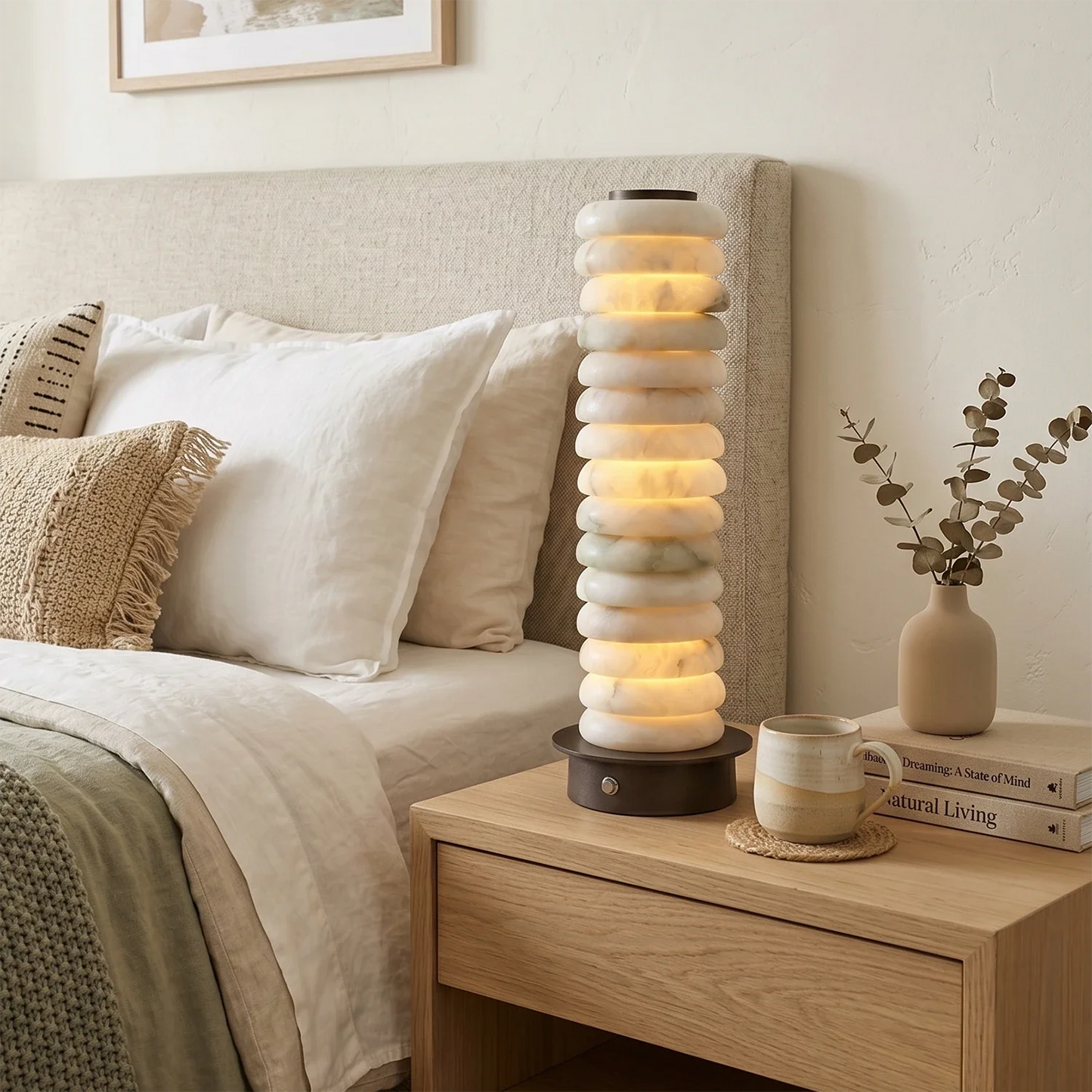 Multi-Tiered Alabaster Table Lamp