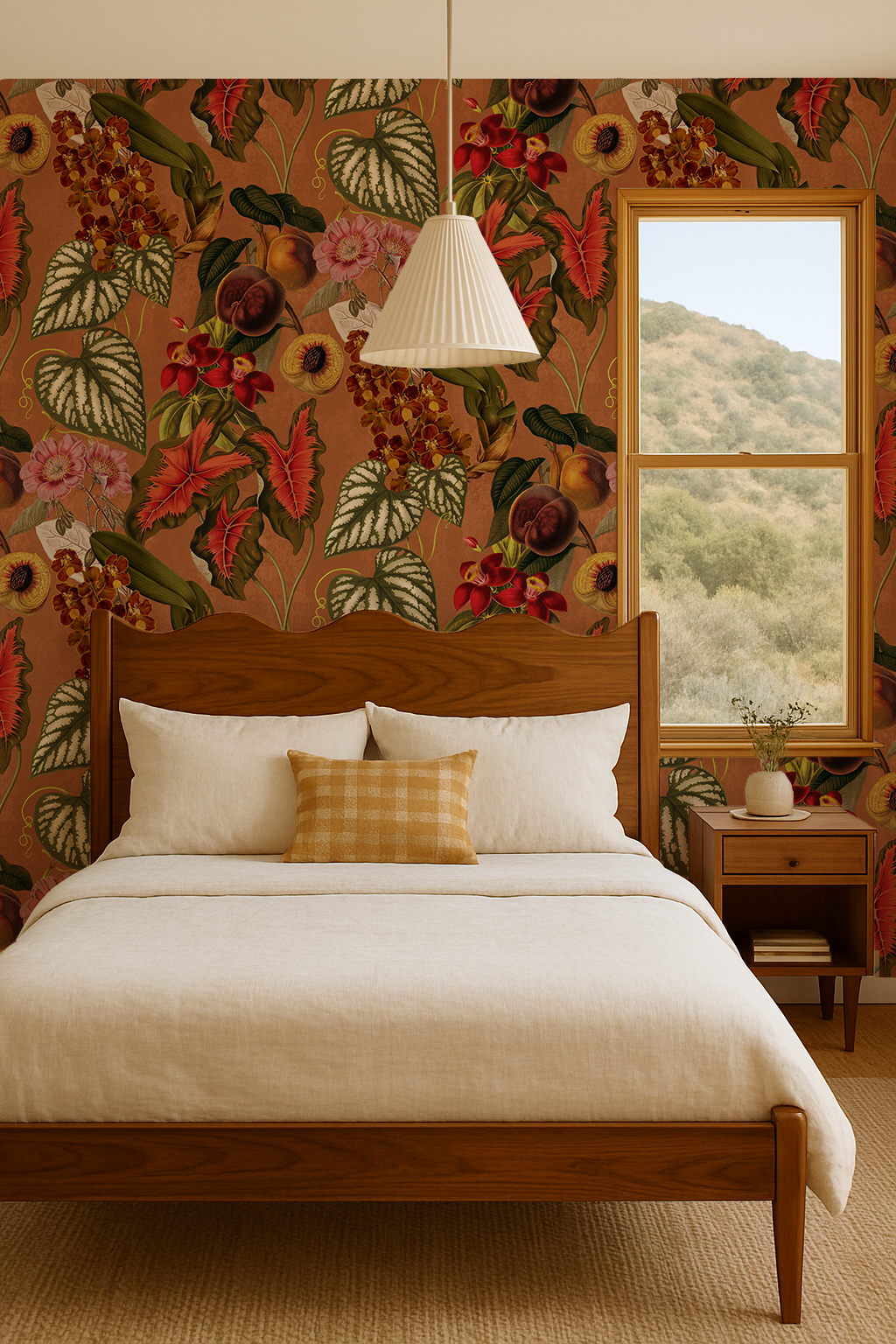 Cali Tropicale Wallpaper, burnt orange