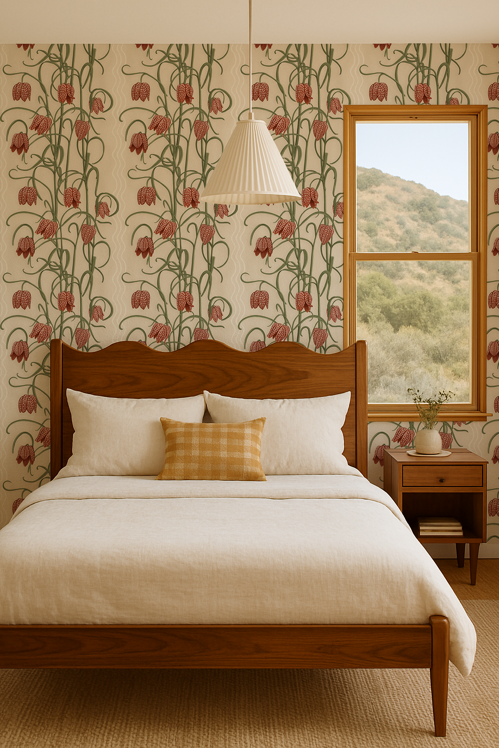 Campanas Wallpaper, neutral and burnt orange