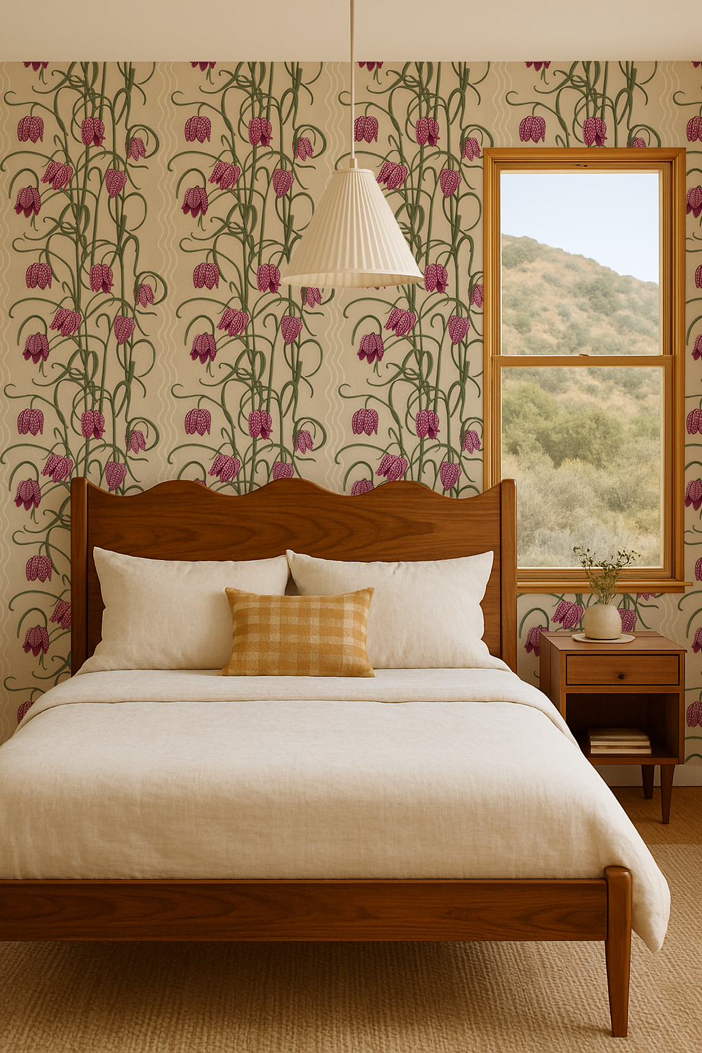 Campanas Wallpaper, tan and purple