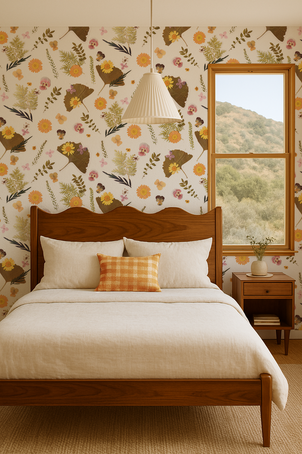 Pressed Fresh Version 01 Wallpaper, orange and pink