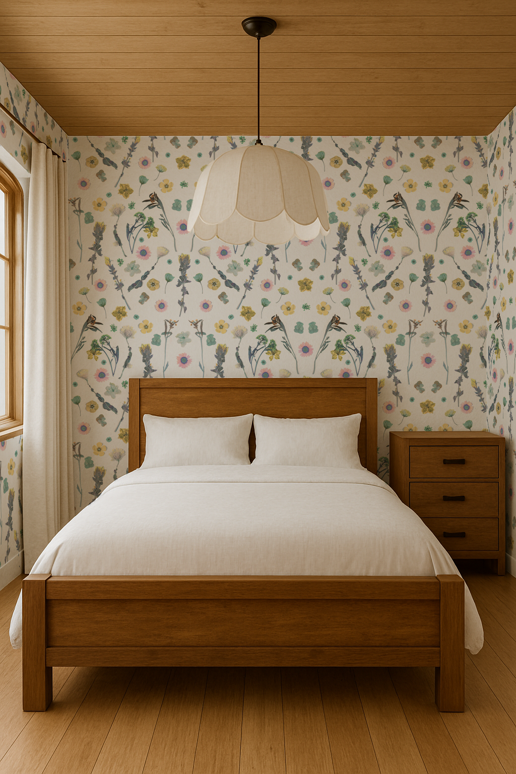 Pressed Fresh Version 02 Wallpaper, pink & yellow