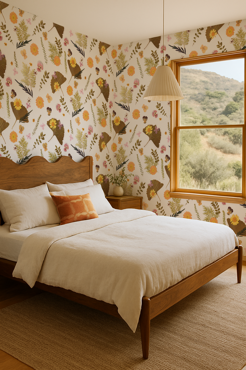 Pressed Fresh Version 01 Wallpaper, orange and pink