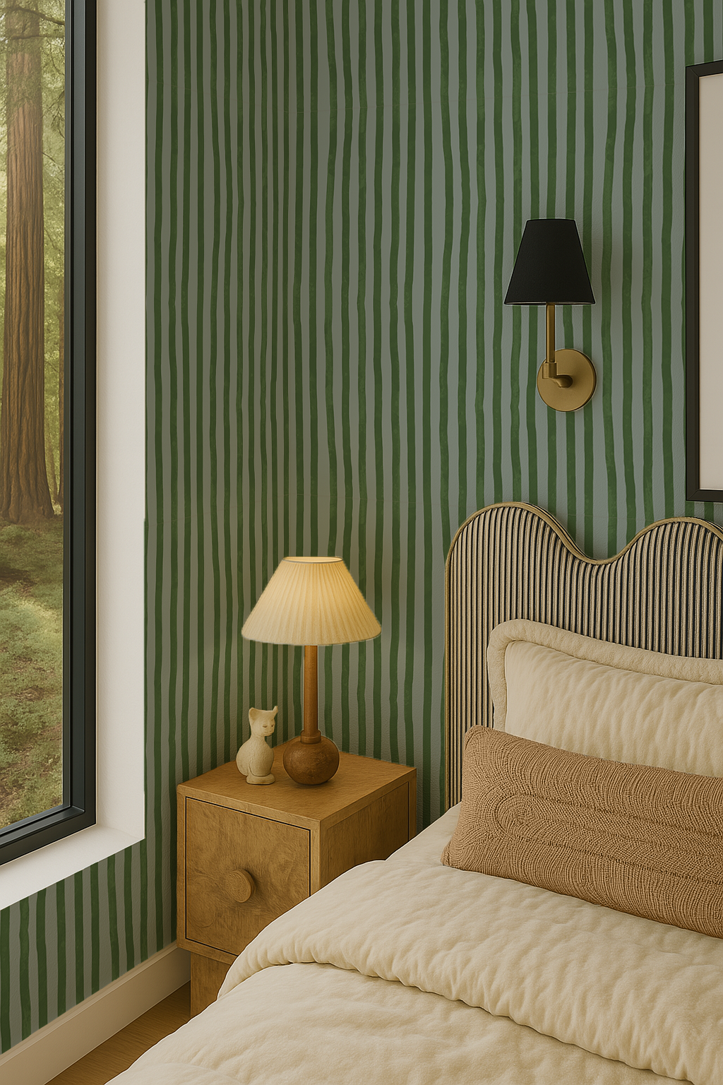 Dolce Stripe Wallpaper, blue and green