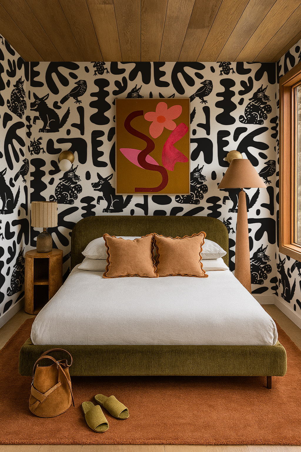 Abstract Animales Wallpaper, white & black