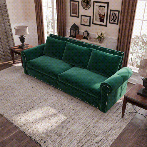 Chesterfield 3-in-1 Velvet Convertible Sleeper Sofa Bed