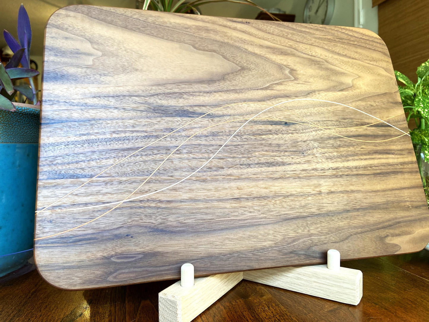 Walnut Charcuterie Board - Cherry & Maple Decorative Banding