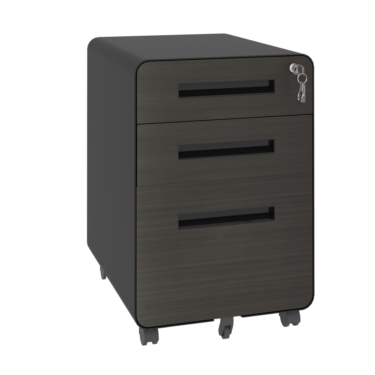 3-Drawer Mobile File Cabinet with Lock