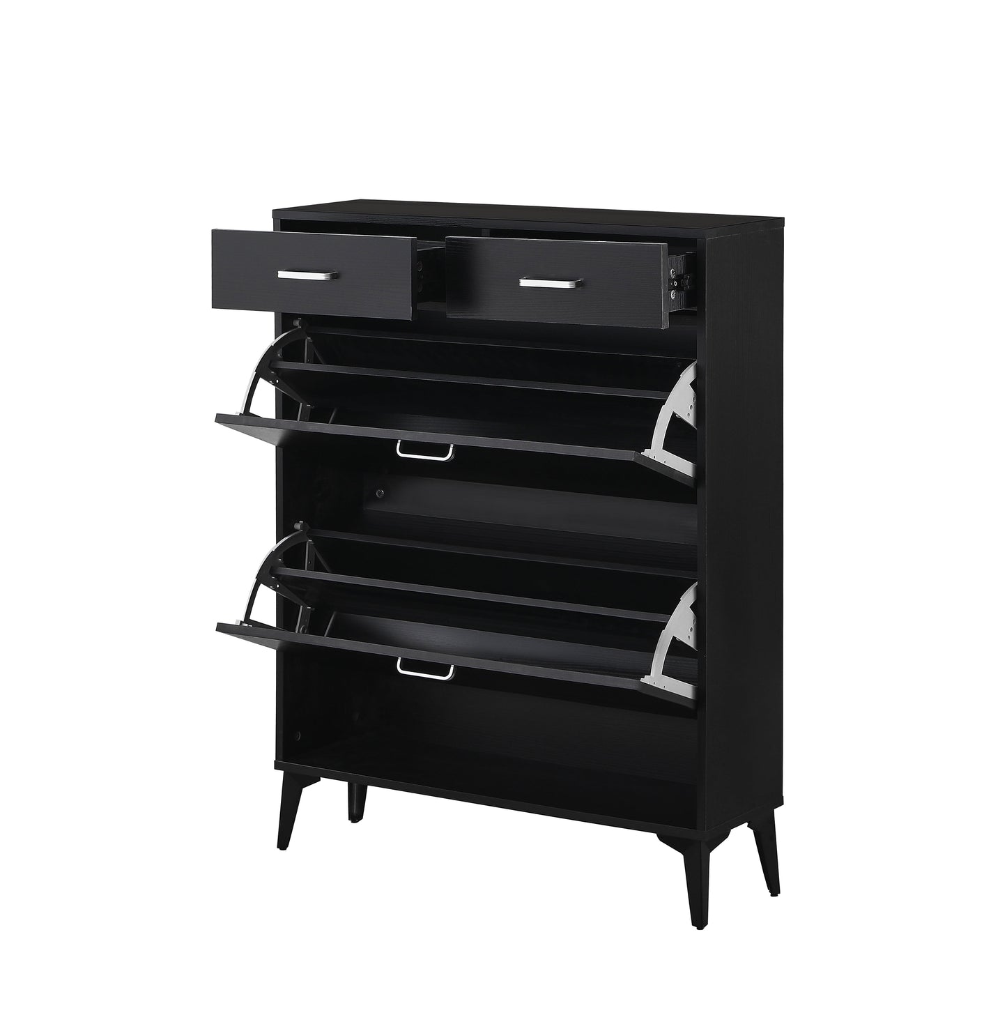 Large Size Shoe Cabinet - Modern Tipping Bucket Organizer