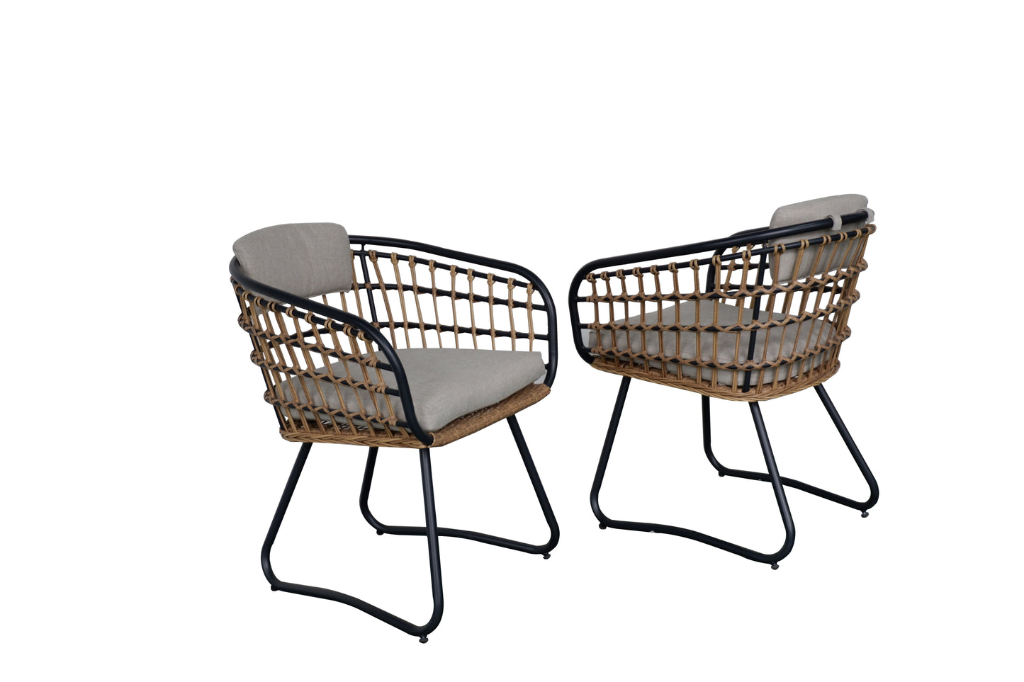 Outdoor Wicker Dining Chairs Set of 2, Patio Dining Chairs with Cushions