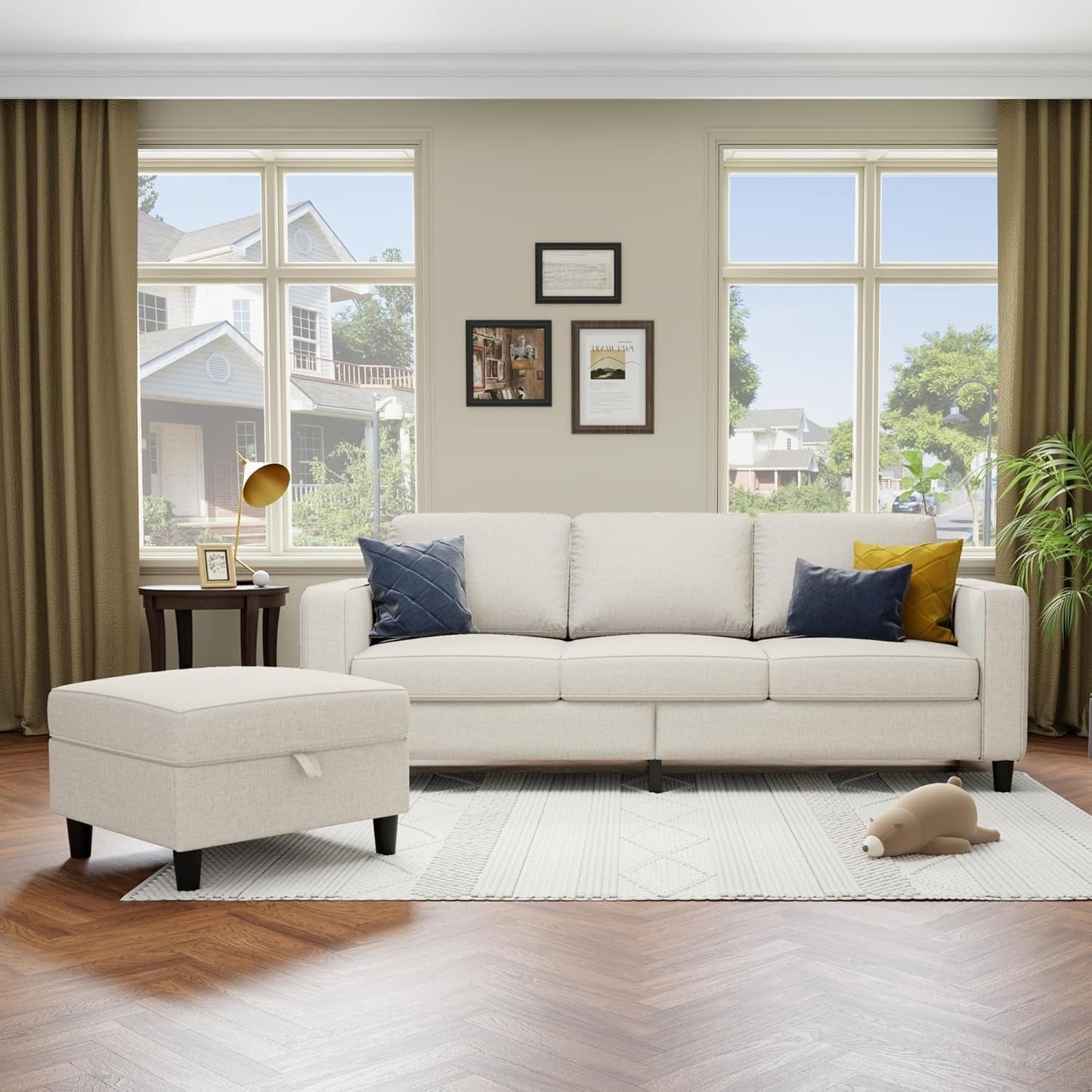 Beige Sectional Sofa for Small Spaces Comfortable and Versatile