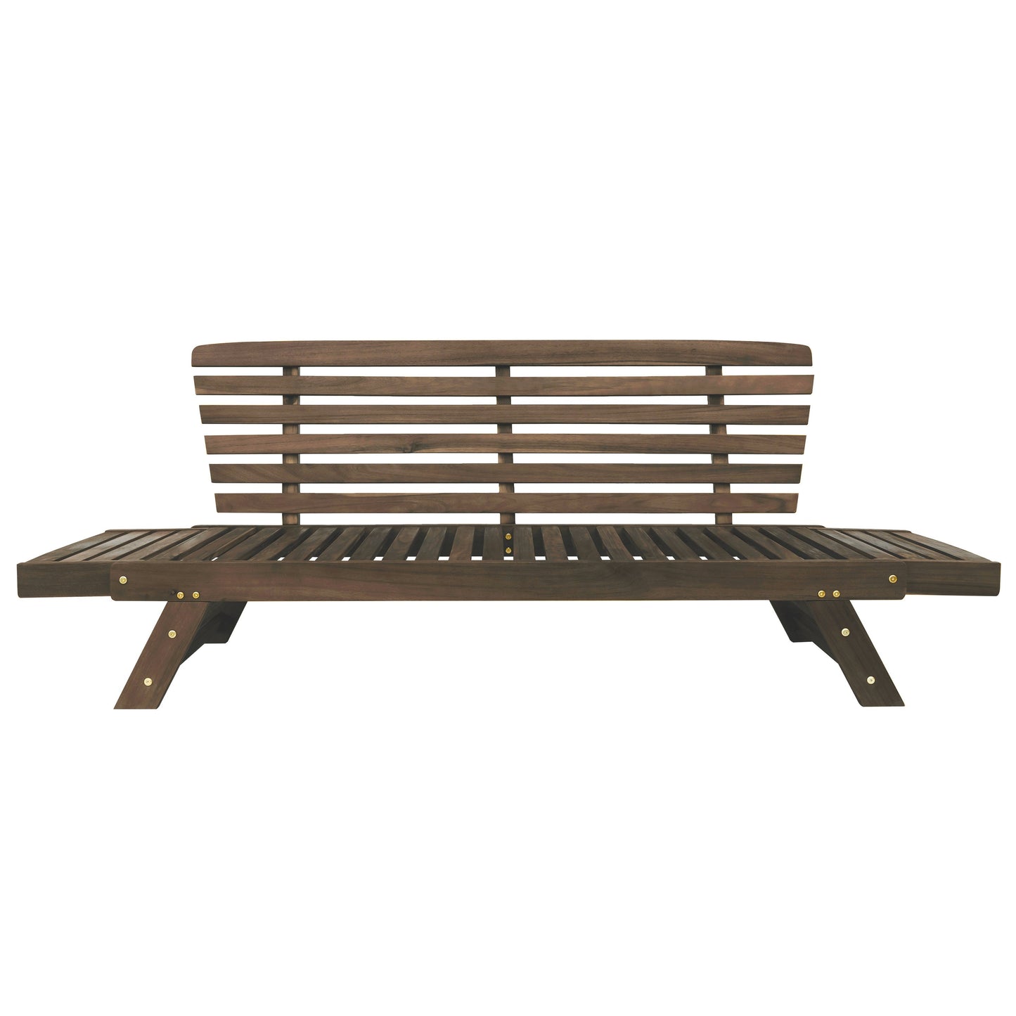 TOPMAX Outdoor Adjustable Patio Wooden Daybed Sofa Chaise Lounge