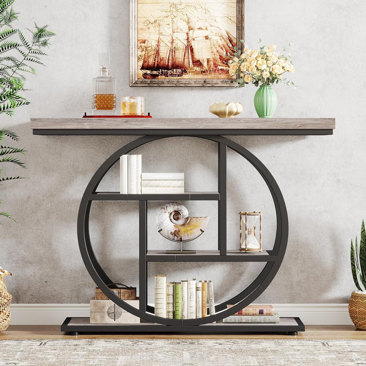 41.3" Industrial Console Table, 4-Tier
