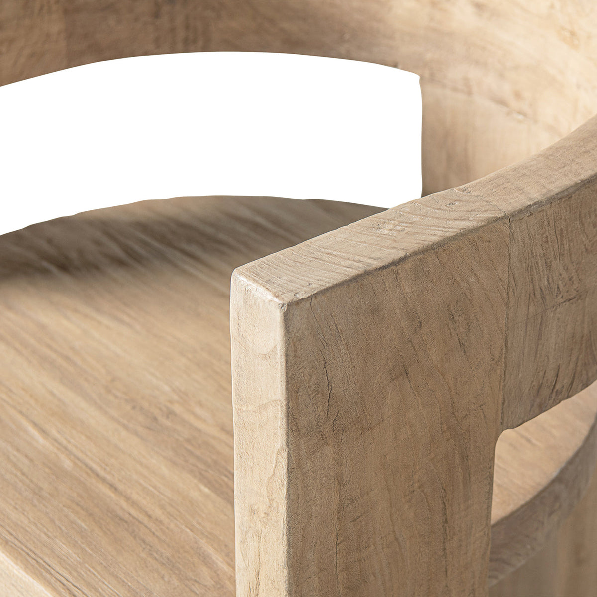 Soren Solid Reclaimed Elm Sculptural Accent Curved Dining Chair