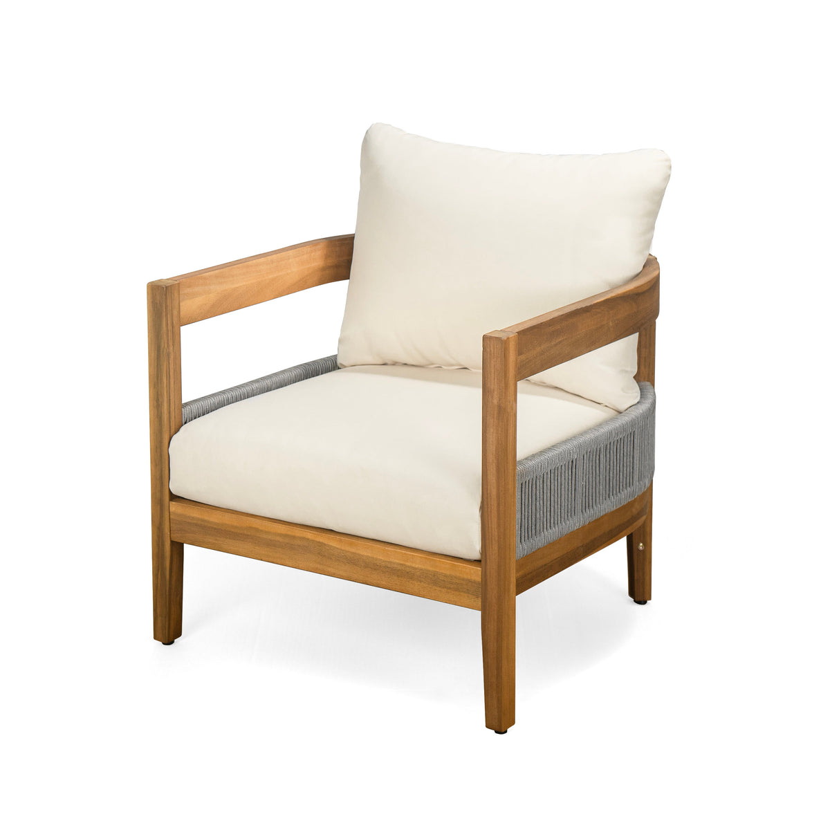 Porto Outdoor Club Chair And Concrete Travertine Side Table