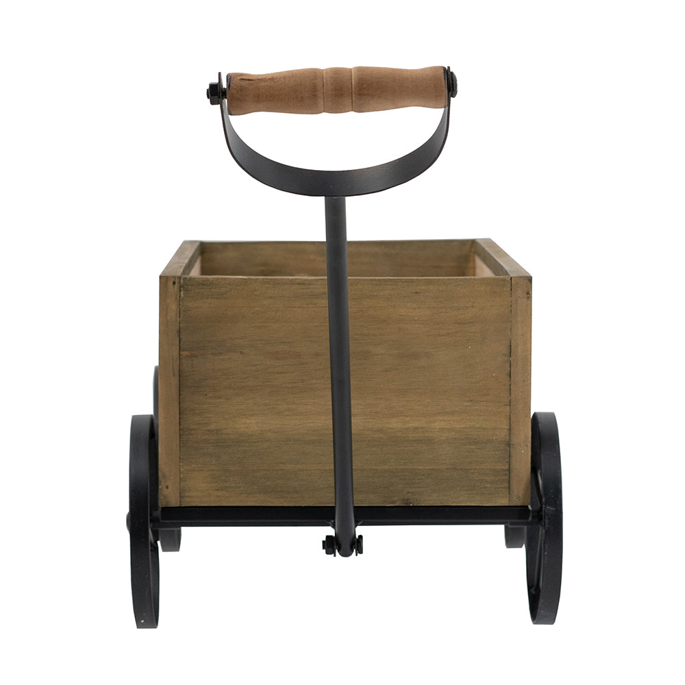 Rustic Wooden Wagon Planter