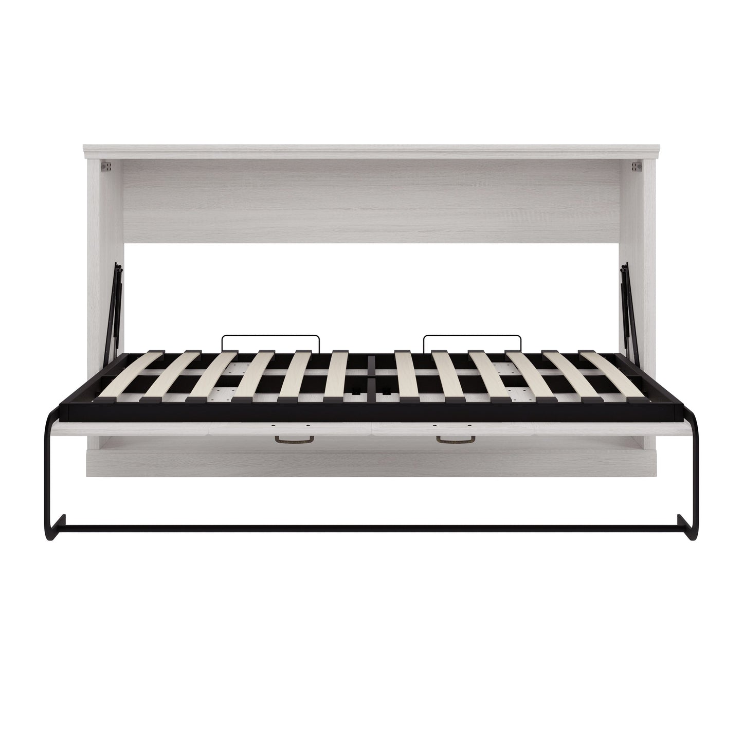 Twin Size Horizontal Murphy Bed in Rustic White