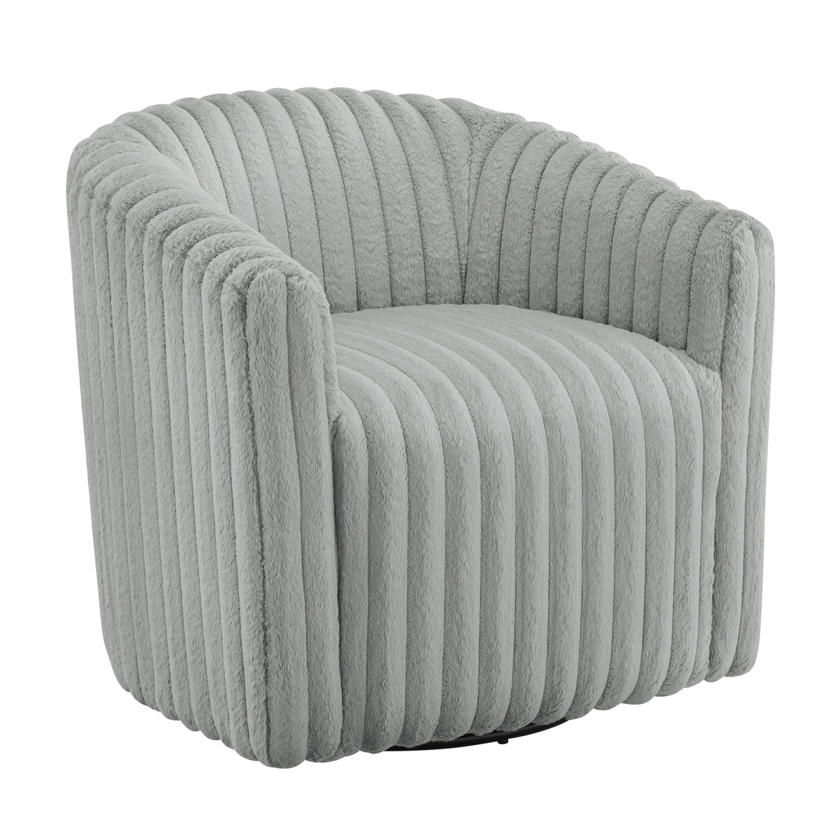 Alexa Ultra Plush Wide Cord-like Swivel Barrel Chair