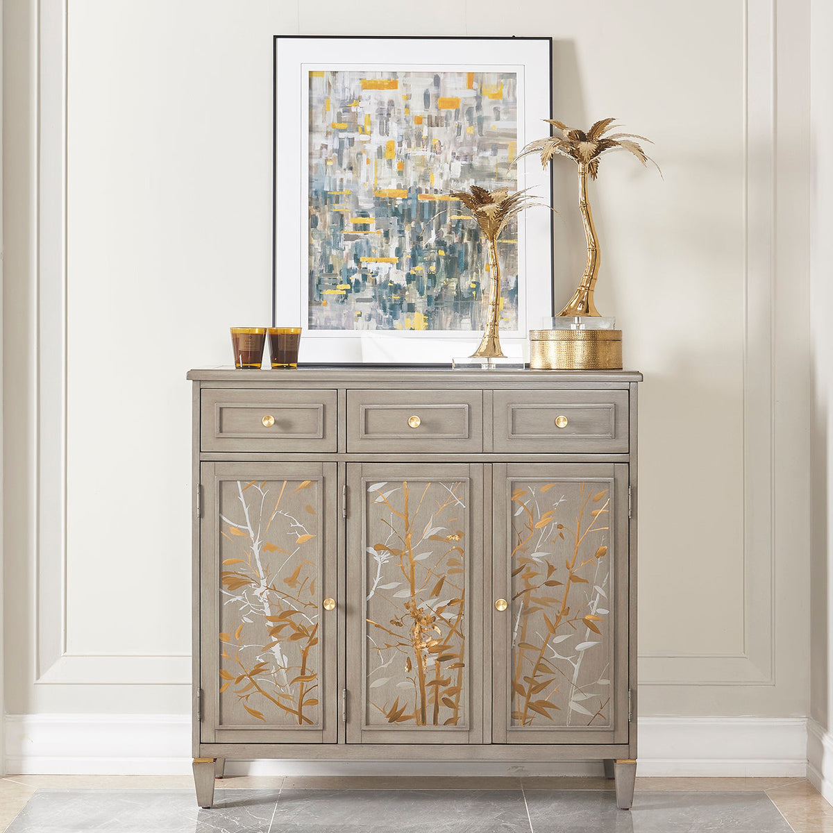 Dauphin Handpainted Entryway Storage Cabinet