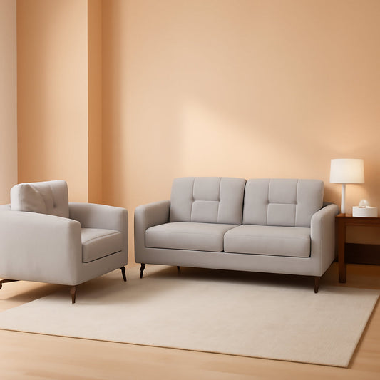 Callie Light Gray Velvet Sofa Loveseat Set 79 Inch Living Room Furniture