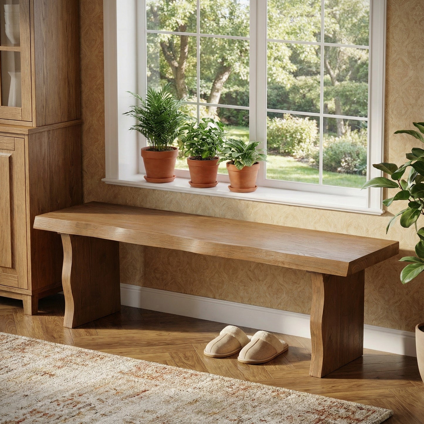 Indoor Pine Dining Bench