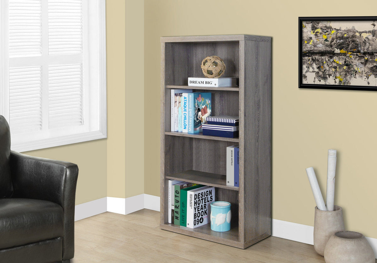 Bookshelf, Bookcase, Etagere, 5 Tier, 48"h, Office, Bedroom