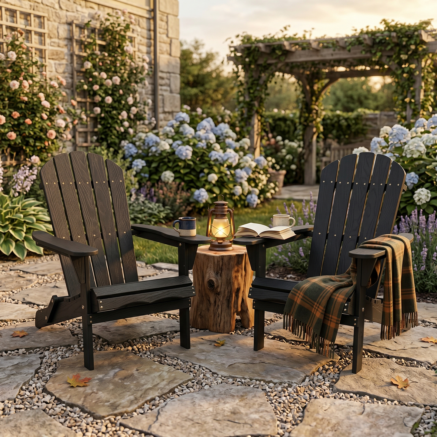 Wood Lounge Patio Chair for Garden Outdoor