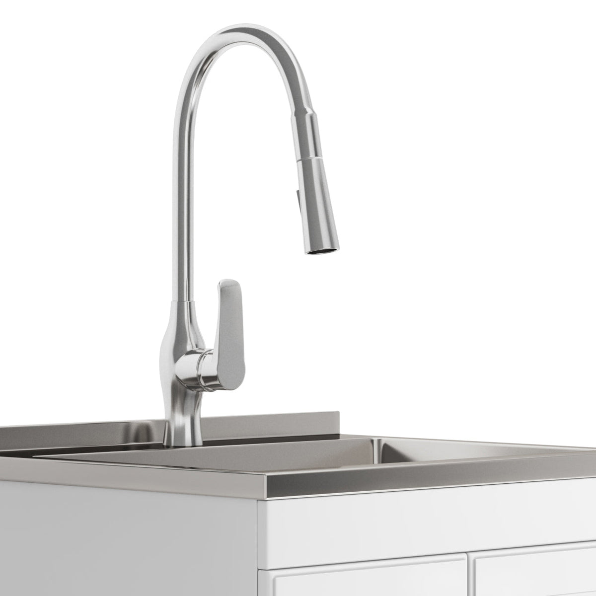 Lawrence 24" Laundry Cabinet with Faucet and Stainless Steel Sink