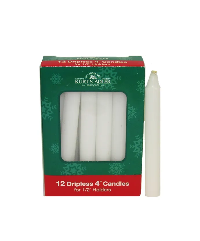 White Dripless Candle for Glockenspell Chimes - 12 Piece Box Set