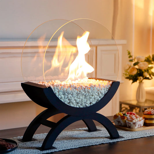 48cm H Portable Round Tabletop Fireplace（Currently available in Europe）