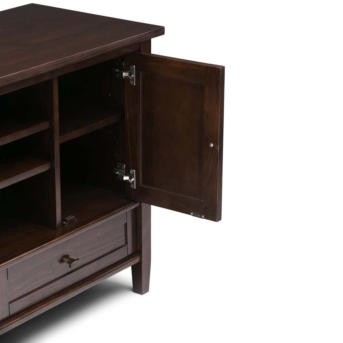 Warm Shaker 47 Inch Wide Solid Wood TV Stand in Tobacco