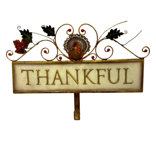 Thankful Turkey Wall Hanging / Wreath Flag Holder