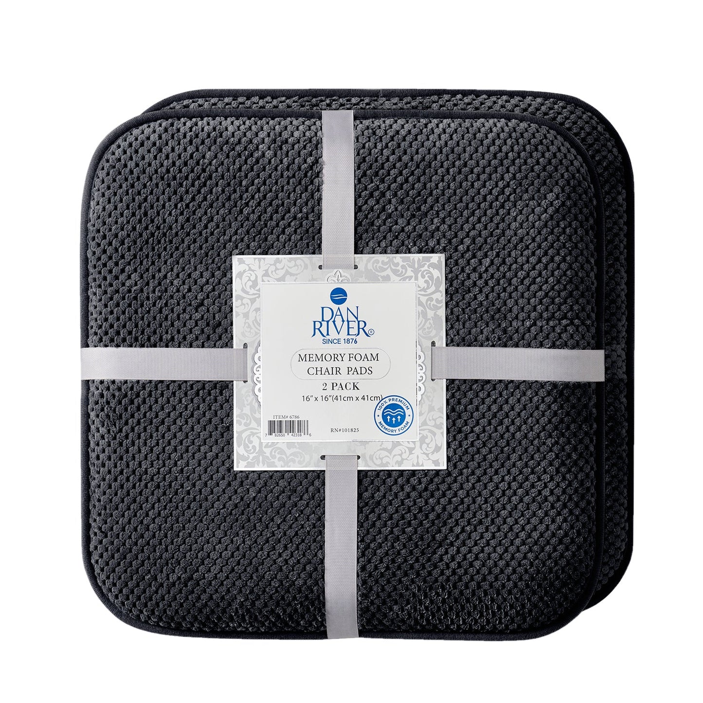 Dan River 2-4 Pack Memory Foam Non-Slip 16x16'' Chair Cushion Pad