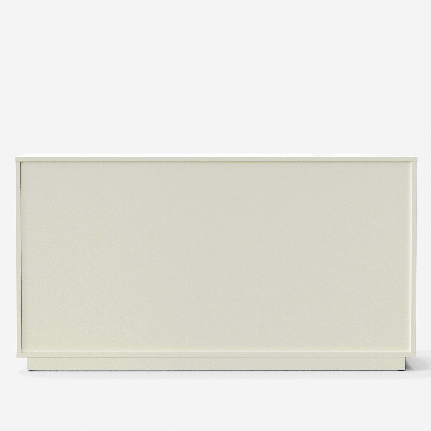 Blanca Dresser in white featuring a sleek, minimal design perfect for modern bedroom decor.