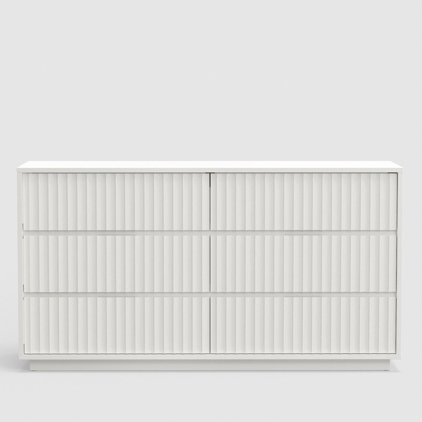 Blanca Dresser, White, 6 Drawer Dresser with scalloped design detail and crafted from Mahogany wood.