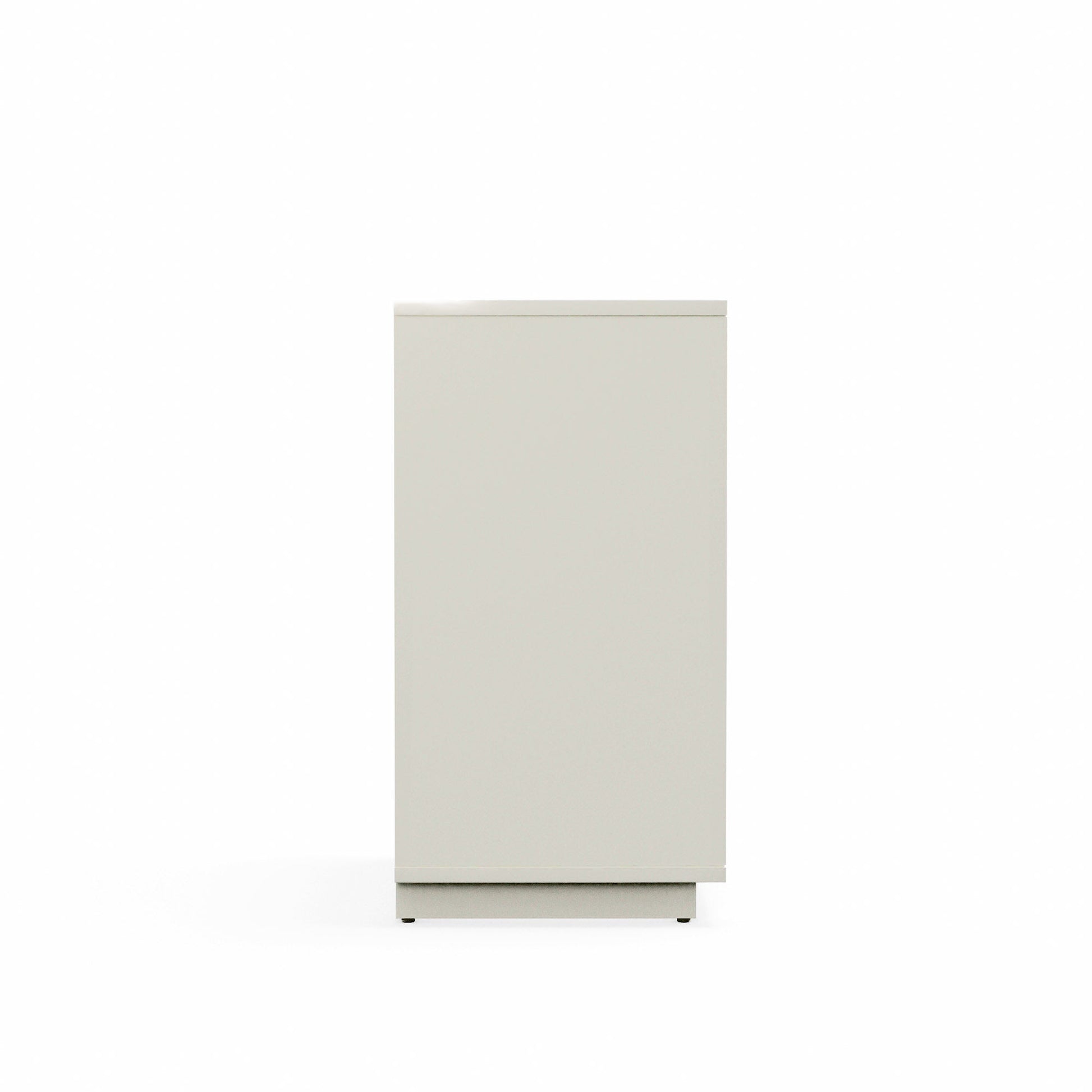 Blanca Small Chest, White side view showcasing elegant design and smooth finish.