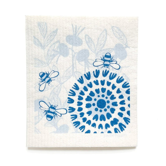 Bloom in Blue Swedish Dishcloth
