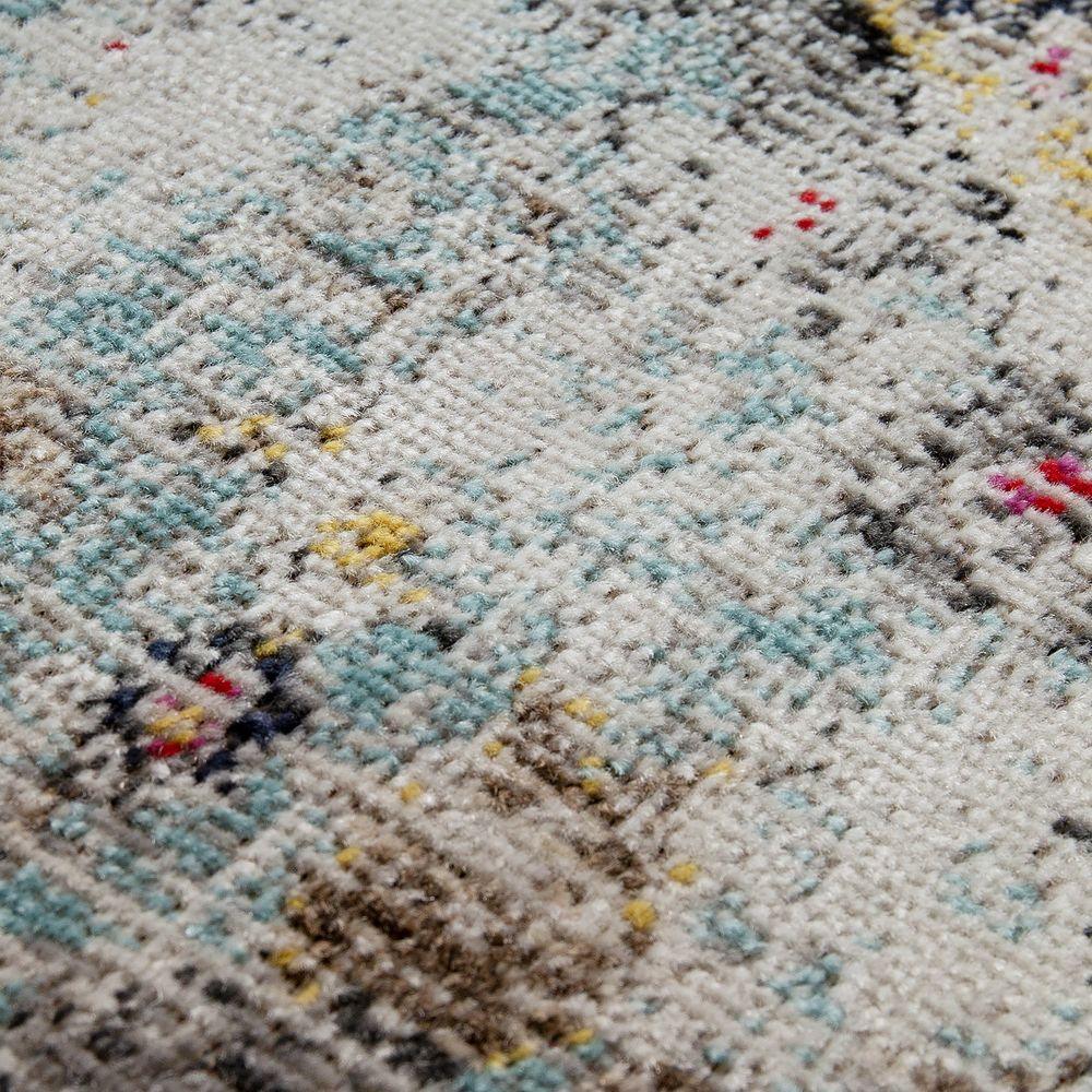 Blue Outdoor Rug Oriental Design Pastel Colors