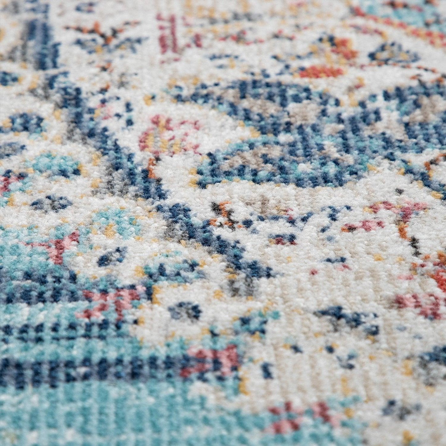 Blue Red Indoor & Outdoor Rug For Balcony Oriental Pattern