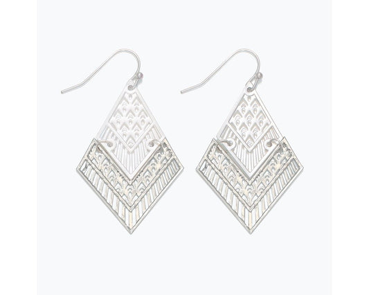 Hinged Silver Filigree Earrings – Matte and  Shiny Finish